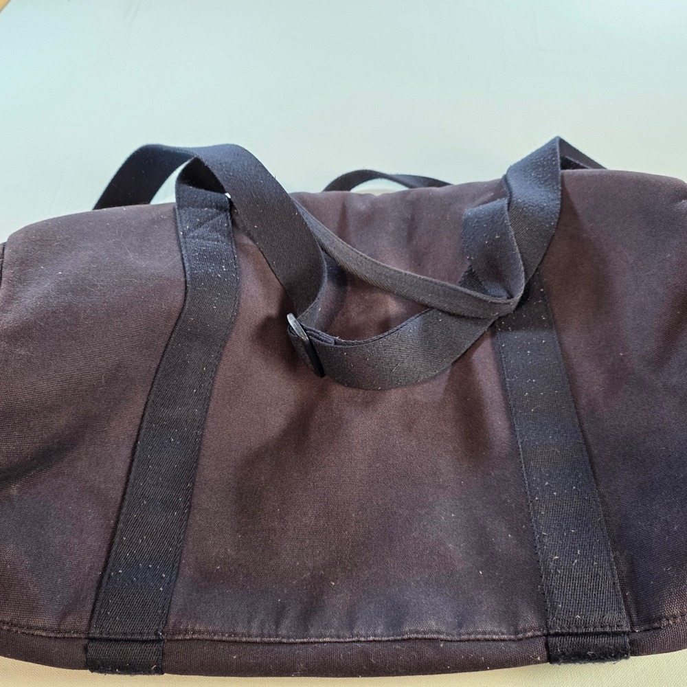 Ralph Lauren Fragrances Navy Blue Canvas Duffel Bag Polo Patchwork Travel Gym - Picture 11 of 14